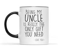 Être mon oncle, c'est vraiment le seul cadeau dont tu aies besoin. Mug à café original, imprimé recto verso, en céramique, 325 ml (11 oz), idéal pour maman, papa, un ami, une épouse ou un mari.