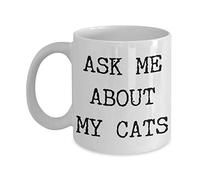 Être Parent De Chat - Posez-Moi Des Questions Sur Mes Parents De Chats Tasse À Café Avec Poignée Tasses Pratiques Tasse 330Ml Pour Lait Homme Thé