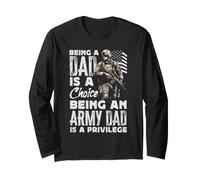 Être Un Papa est Un Choix Être Un Papa de l'armée est Un privilège Manche Longue