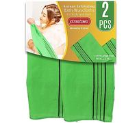 etreetowel Lot de 2 gants de toilette exfoliants coréens asiatiques pour le corps et le dos, taille XL : 89,9 x 27,9 cm