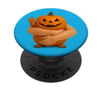 Étreinte Amusante en Forme de Citrouille avec Bras Humains pour Halloween PopSockets PopGrip Adhésif