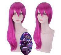 Étreinte de l'agonie K/DA Evelynn Violet rougeâtre longue perruque Cosplay Costume KDA femmes perruques de cheveux synthétiques + bonnet de perruque gratuit