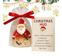 Étreinte De Noël De Poche | Décoration 2D Acrylique De Père Noël De Poche Pour Encouragement | Cartes De Motivation De Noël | Pour Enfants Adolescents Adultes Voyage Étudiants Business Coll