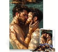 Étreinte sous-Marine︰ Couple Gay Amoureux Puzzle de 1000 pièces pour Adolescents Stimulation Cognitive Détente et précision (38x26cm)