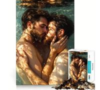 Étreinte sous-Marine︰ Puzzle de 1000 pièces représentant Un Couple Gay Amoureux Jeu de Construction Ajustement Parfait Activité enrichissante pour Les Jours de Pluie (38x52cm)