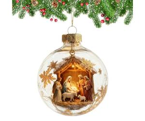 Étrennes de Noël Jésus - Décorations Globe Religieux en 3D pour Fêtes | Décorations De Noël Chrétiennes,pour Arbre Voiture Anniversaire Halloween Maison