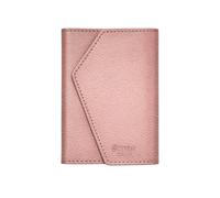 Etres Portefeuille magnétique en cuir italien, modèle Rome, jusqu'à 6 cartes + poche pour billets, compatibilité MagSafe, protection RFID, anneau magnétique inclus, rose, Subtil, Moderne