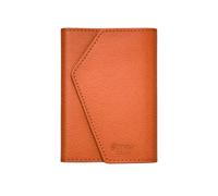 Etres Portefeuille magnétique en cuir italien, modèle Rome, jusqu'à 6 cartes + poche pour billets, compatibilité MagSafe, protection RFID, anneau magnétique inclus, Orange, Subtil, Moderne