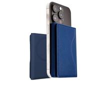 ETRES Smart Wallet Classic Saffiano - Portefeuille MagSafe RFID Homme Femme Slim Élégant avec Poche pour Argent - Compatible iPhone, bleu