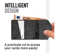 Etres Wallet Smart Icon Easy - Portefeuille Magsafe Avec Porte-Cartes Rfid, Ultra-Slim, Compatible Avec Iphone, Design Minimal, Noir Mat, Noir