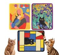 Étrier à chats - 3 pièces en sisal avec autocollant pour décoration de la maison - grattoir mural avec adhésif amovible - pour enrichissement de l'environnement et soin des ongles dans la maison salon