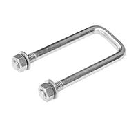 Étrier carré type C avec écrous et rondelles M12 - acier galvanisé, dimensions 125x42mm