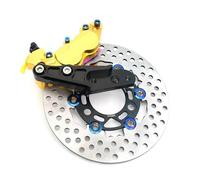 Étrier De Frein À Disque Moto 4 Pistons, Compatible Avec Disques 200 Mm, 220 Et 260, Adaptateur 53 Pour Amortisseur Fourche Avant Noyau 30(Gold left 220mm)