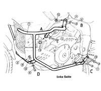 Étrier de protection moteur noir pour Cagiva Navigator (2000-2005)