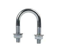 Étrier en U avec Écrous et Rondelles 35/71 - Collier de Serrage M10 x 35 en Acier Galvanisé Massif - Fixation Durable et Résistante à la Corrosion pour Tubes et Barres