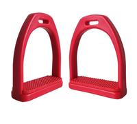 Étrier Monte Léger en Plastique POM avec Surface Texturée et Caoutchouc pour une Fixation Sûre Du Pied Adapté à l'Entraînement Équestre Régulier , Rouge , Petit