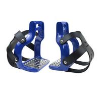 Étrier Sellerie Repose Pied Acier Inoxydable Protection Avant en Caoutchouc pour Éviter le Glissement Du Pied Lors s Mouvements Du Adapté aux Pratiques Équestres Occintales Anglaises , Bleu