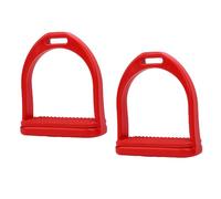 Étriers de Cheval de Couleur Rouge, Plaque de Base en Plastique Résistant aux Chocs pour Enfants, Leçons D'équitation (L)
