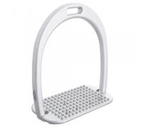 Étriers équitation aluminium classique plancher incliné avec pointes inox Alfa Jump Argenté L