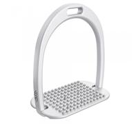 Étriers équitation aluminium classique plancher incliné avec pointes inox enfant Alfa Jump Argenté M