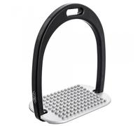 Étriers équitation aluminium classique plancher incliné enfant Alfa Jump Noir M