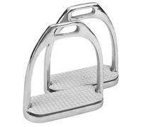 Étriers équitation en inox par paire avec giron Covalliero Argenté 12 cm