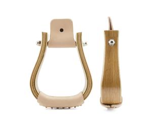 Étriers western en bois avec marchepied en cuir Pool's Beige TU