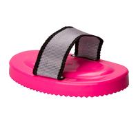 Imperial Riding IRH Étrille en Plastique Robuste avec poignée en Sangle, étrille Ergonomique pour Un Soin approfondi des Chevaux et Un Look d'étable élégant, Rose Fluo