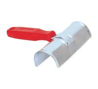 Etrille métallique semi-circulaire 2 rangées Kerbl Rouge 5,5x12,5 cm