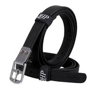 Étrivières pour cheval en cuir ultra solide QHP Noir 120 cm