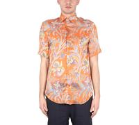 Etro - Camicia Boxy Fit Stampa a Fiori - Homme - Chemises - Orange - Taille: XS
