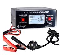 Etrogo Chargeur Batterie Voitures 6V/ 8V/12V /24V Intelligent 250W 10A écran LCD avec Fonction de Détection Automatique + Réparation + Maintenance pour Moto Bateau et Coffre etc