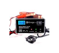 Etrogo Chargeur de Batterie de Voiture 12V 24V 10A Chargeur de Batterie Rapide Chargeur d'impulsions avec écran à Barre LED pour Voiture et Moto ou Bateau