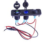 Etrogo Panneau de Commutateur 3 en 1 étanche avec Chargeur Rapide DUAL USB QC3.0 et Prise Allume -cigare Voltmètre LED et Interrupteur ON/OFF