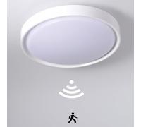 Etrogo Plafonnier LED avec détecteur de mouvement Radar AUTO ON/OFF 3 distance de détection réglable,Blanc Chaud 3000k 12 Watts 1200lm - (Rond - 24cm)