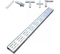 Étroit Caniveau Extérieur, Réparable Grille Caniveau Extérieur pour Intérieur&Extérieur, Acier Inoxydable 304 Trench, Caniveau de Douche pour Balcon/Terrasse/Jardin(Channel Drain 1 m,100 x 50mm)