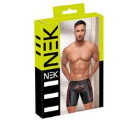 Étroit Coupe Shorts De NEK Im Noir Mattlook Avec Rouge Betonenden