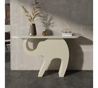 Étroit entrée meuble décoratif console, Moderne Imitation marbre d'entrée console, Style médiéval couloir table, Salon Derrière canapé tables, Support métallique.(White beige,100*35*80cm)