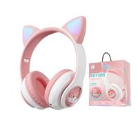 ETRSAIRL YUSONIC Casque Bluetooth à oreilles de chat pour tout-petits et enfants - Écouteurs sans fil pour garçons et filles - Amazon Fire - Tablette/ordinateur portable/iPad/école (blanc/rose 2)