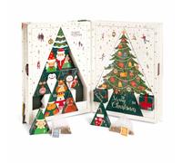 ETS - Calendrier de l'Avent avec livre de thé bio, 24 x chai, tisane aux fruits, tisane et points forts - Grand calendrier de l'Avent avec sachets pyramides compostables