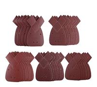 ETSAMOR Disque de Ponçage 140 * 90mm 50 Pcs 5 Types Feuilles de Ponçage à Fixation Pas Facile à Porter Papier de Verre pour Ponceuse Black and Decker 40/80/120/180/240