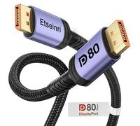 Etseinri 80Gbps Câble DisplayPort 2.1 3M, VESA Certifié Câble DisplayPort 2.1 16K@30Hz 8K@240Hz 4K@540Hz 360Hz 240Hz HDR HDCP2.3 FreeSync G-Sync Cordon DP pour Gaming Moniteur Carte Graphique HDTV