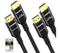 Etseinri Câble HDMI 2.1 10K 8K 4K 1M Certifié Ultra High Speed 2 Pièces | Câble HDMI 48 Gbps 4Kà240/165/144/120/60 Hz 0.01 ms eARC VRR HDR10+ Compatible Téléviseur écran Projecteur Barre de Son