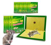 ETSLY-Piège à Souris Colle-Plaques Collantes Glue Ultra Puissantes-Lot de Plaques Anti Souris Efficaces-Attrape Rats Puissant Réutilisable-Anti Rongeur Professionnel-Cafards, Araignées, Mulot (15)
