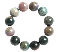 Etsy Energy Bracelet élastique en agate indienne 16 mm Multicolore