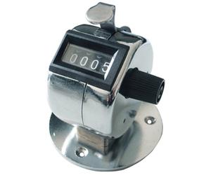 Ett Compteur Mécanique Manuel Argenté 0-9999 avec Support 45x30