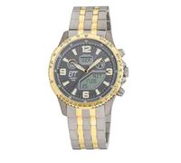 ETT Eco Tech Time EGT-11722-52M Montre solaire radio-pilotée analogique pour homme avec date numérique et bracelet en titane