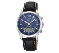 ETT Eco Tech Time Montre Hommes Funk-Solar Professional Worldtimer Cuir EGA-117