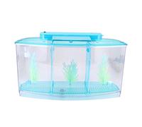 Etta + Fish + Tank + with + Diviseur 5 Kit Complet 10 divisé Rond Aquarium Fish Tank LED Acrylique Trois Divisions Élevage Isolation Boîte pour Petits Poissons Violet (Blue)