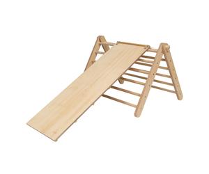 Ette Tete Sipitri Triangle D'Escalade En Bois Avec Toboggan | Structure / Cadre D'Escalade Montessori Intérieur Avec Rampe Pour Enfants | Modifiable Avec 3 Pièces